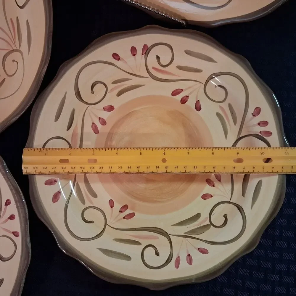 Home Trends Italian Villa Dinner Plates LOT of 7 Stoneware 11